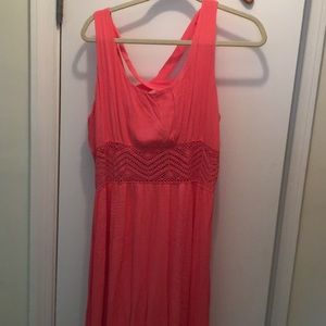 Coral Xhilaration Maxi with Sheer Detail XL